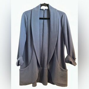 Elegant Women's Blue Open Front Blazer